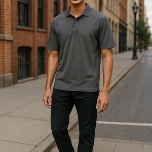 Men's Dark Gray Polo‎ Shirt